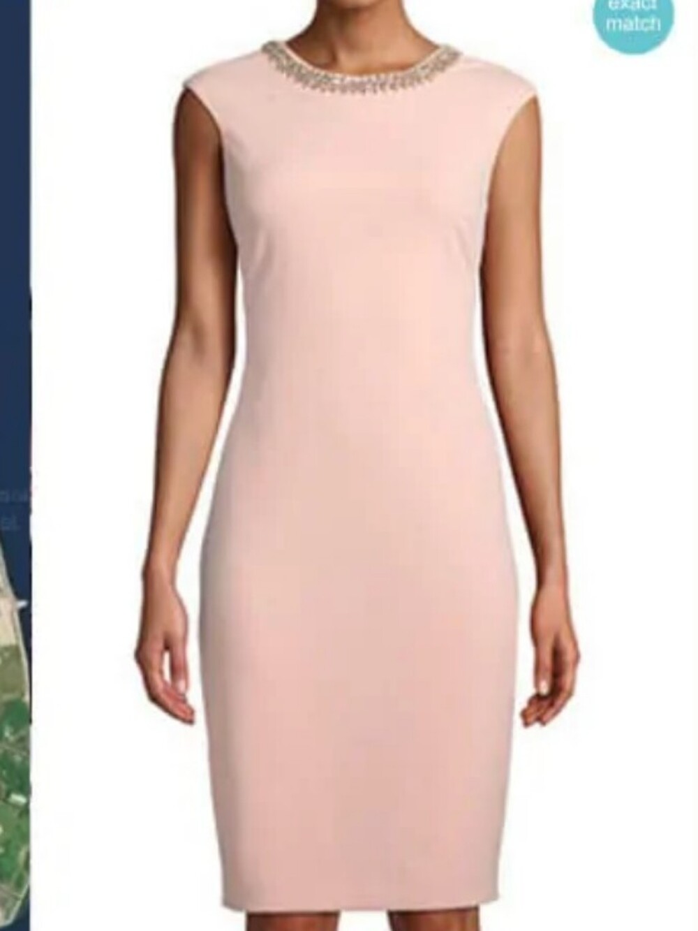 TAHARI | $138 Jeweled Neckline Sheath Dress - Picture 2 of 4